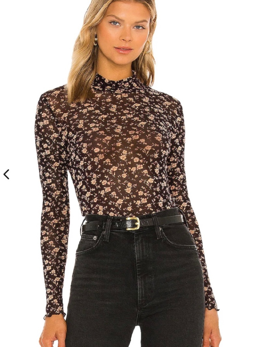 HEARTLOOM Kei Top ‘black floral’ Size L